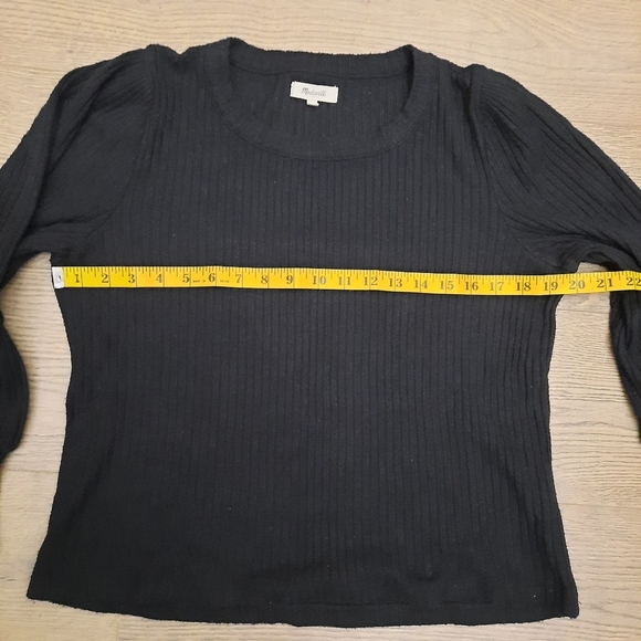Madewell  Brushed Rib Pleat Sleeve Top - Picture 10 of 11